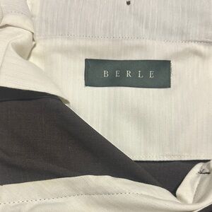 Berle Men's Cream and Brown Dress Pants